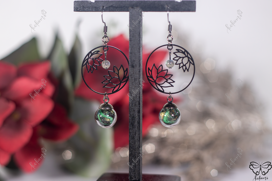 Emerald Galaxy Gun Black Lotus Earrings