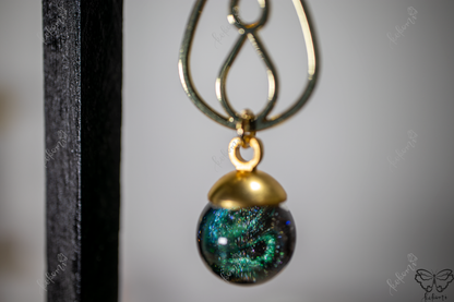 Emerald Galaxy Gold Layered Teardrop Earrings