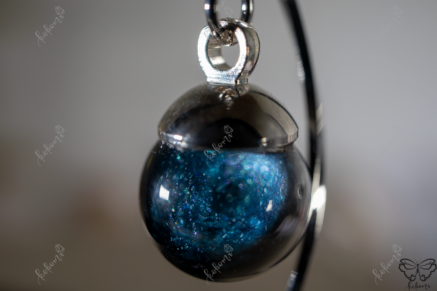 Azure Galaxy Subtle Twisted Silver Dangle Earrings