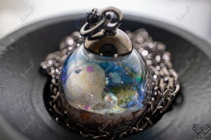 Deep Blue Ocean Resin/Glass Pendant