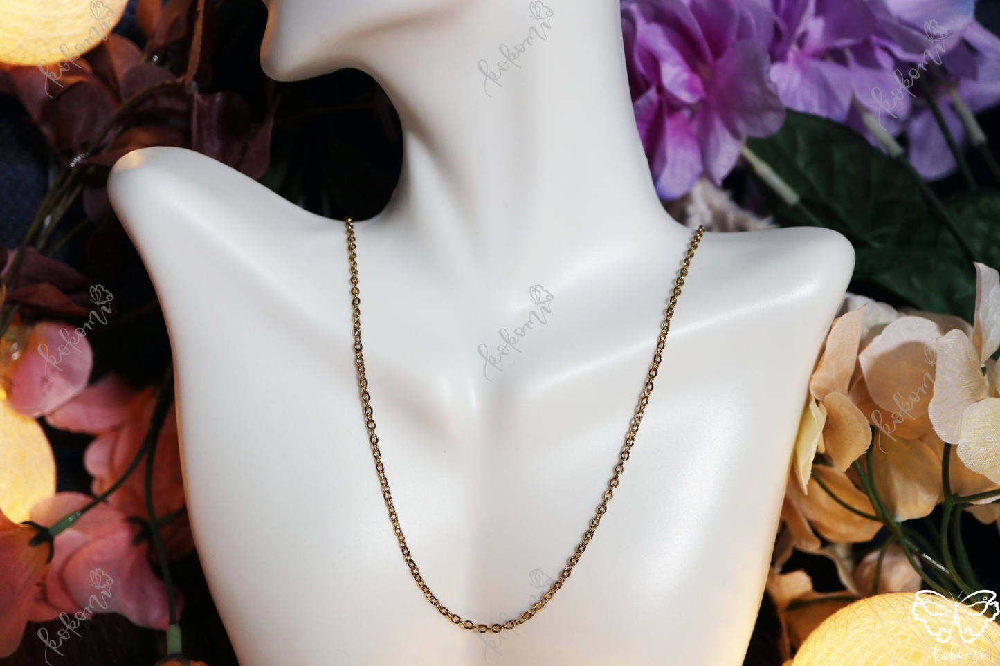 20" + 2" Extender 2mm Cable Chain (Stainless Steel)