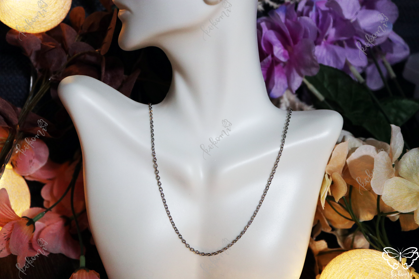 20" + 2" Extender 2mm Cable Chain (Stainless Steel)