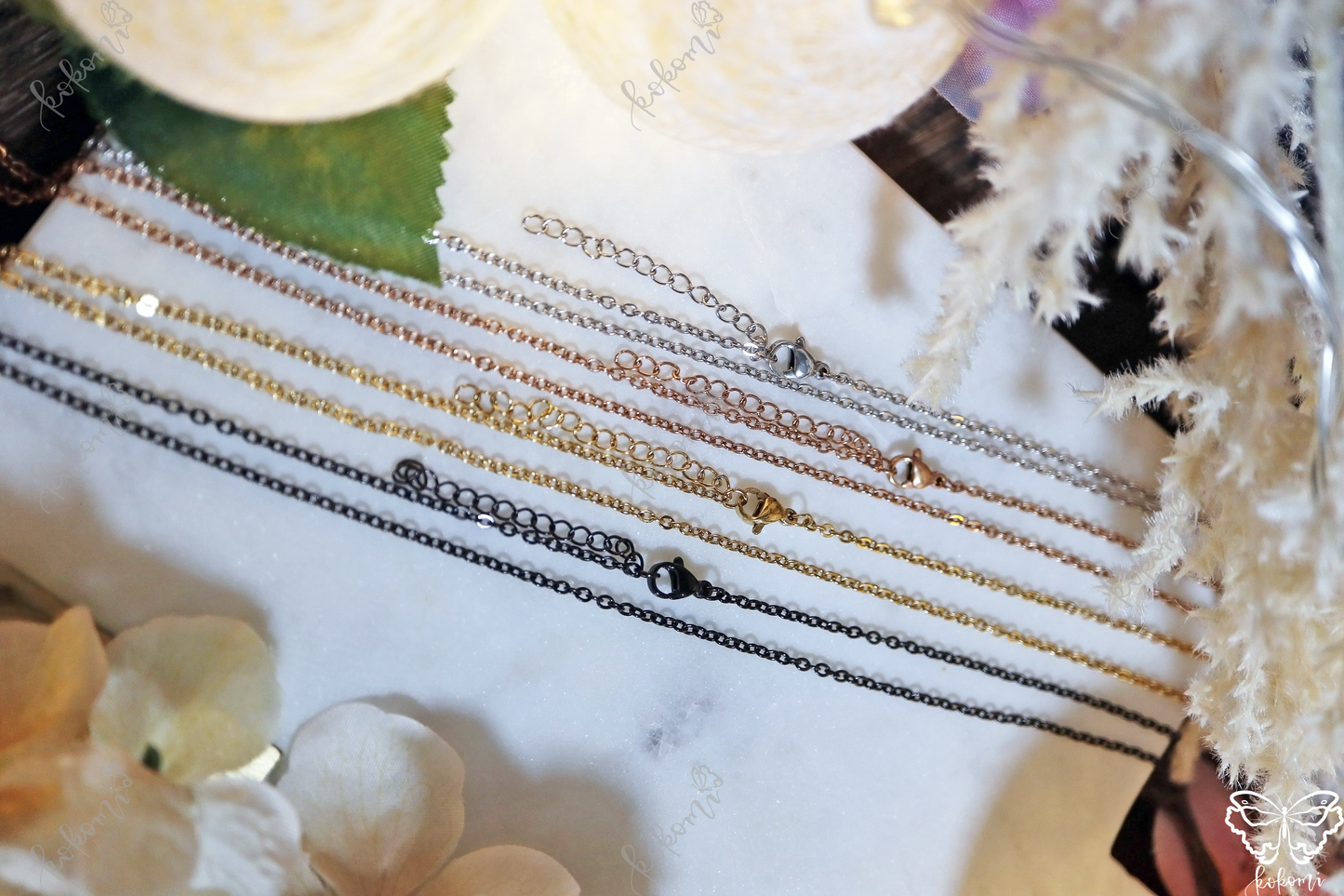 20" + 2" Extender 2mm Cable Chain (Stainless Steel)