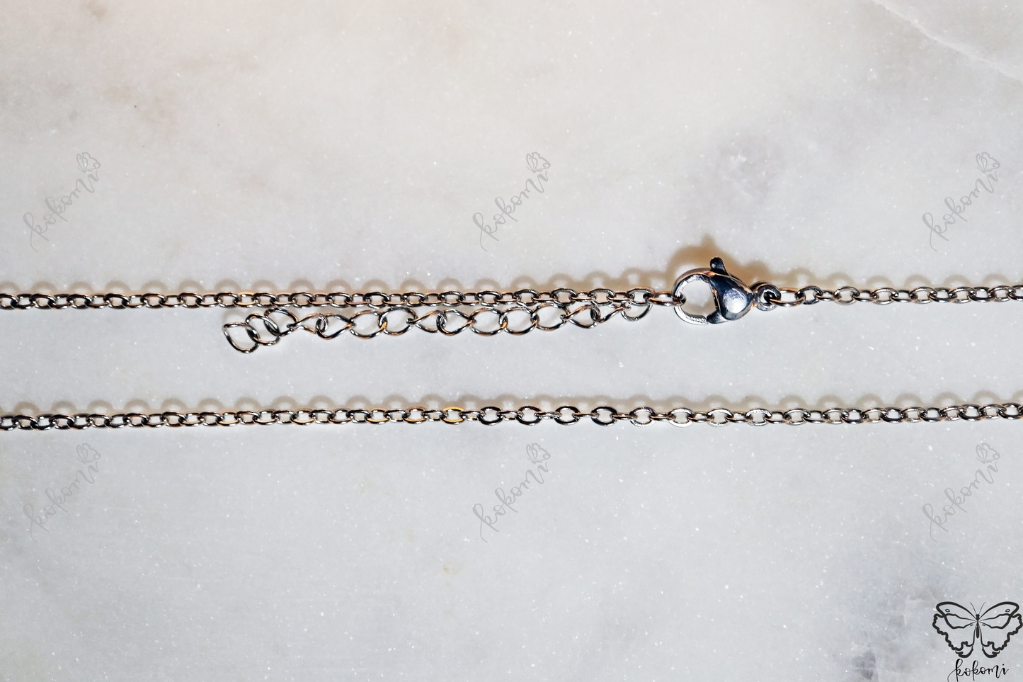 20" + 2" Extender 2mm Cable Chain (Stainless Steel)