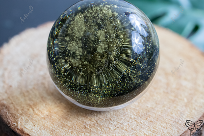 Midnight Black/Gold Crystalerrium, Succulent Crystal Terrarium Display