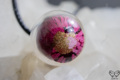 Ink'd Burgundy Dahlia Resin/Glass Pendant