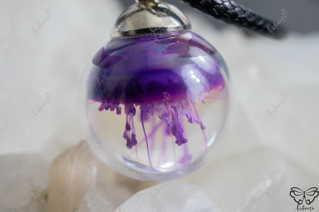 Ink'd Mixed Purple Resin/ Glass Pendant