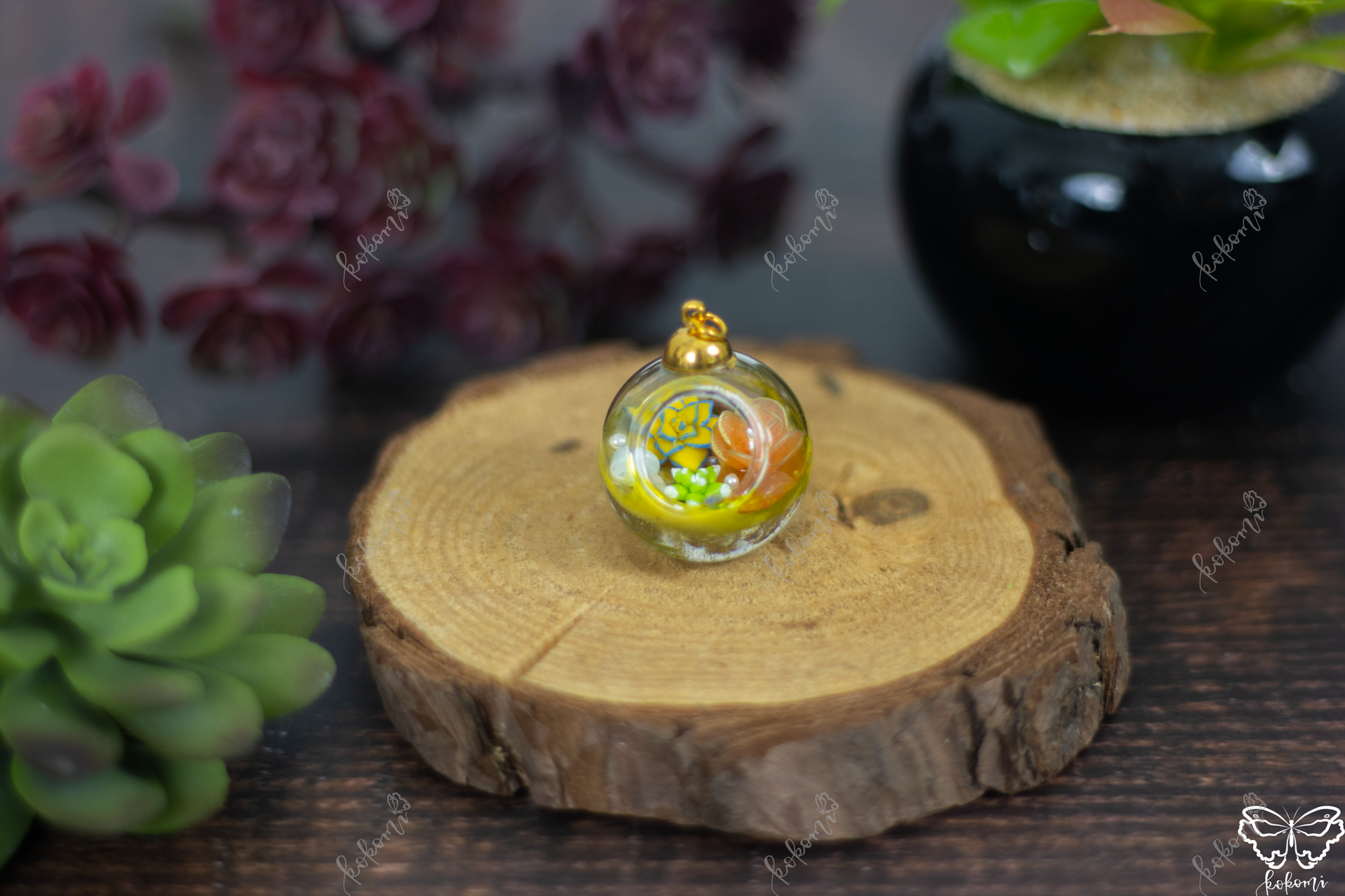 gold succulent terrarium Sunshine Yellow/White/Gold Crystalerrium, Succulent Crystal Terrarium Display