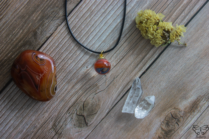 Ink'd Blood Orange Resin/Glass Pendant