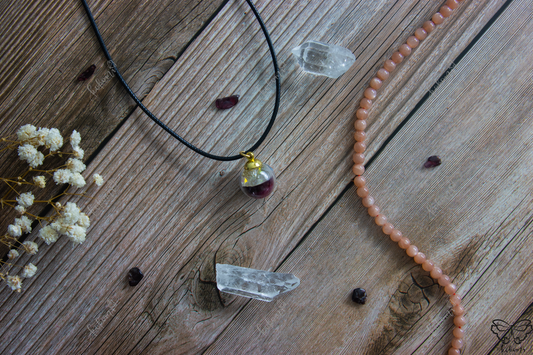 Ink'd Burgundy Dahlia Resin/Glass Pendant