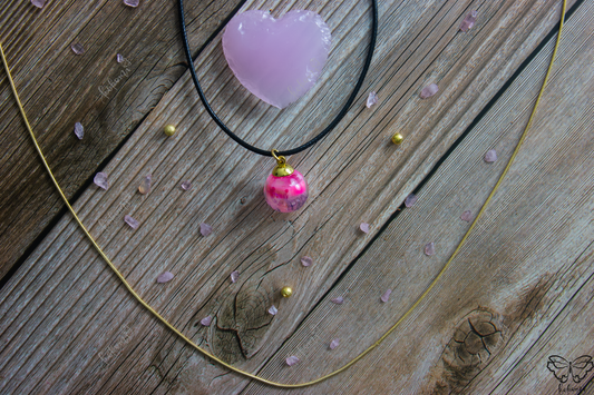 Ink'd Pink Amore Resin/ AB Glass Pendant